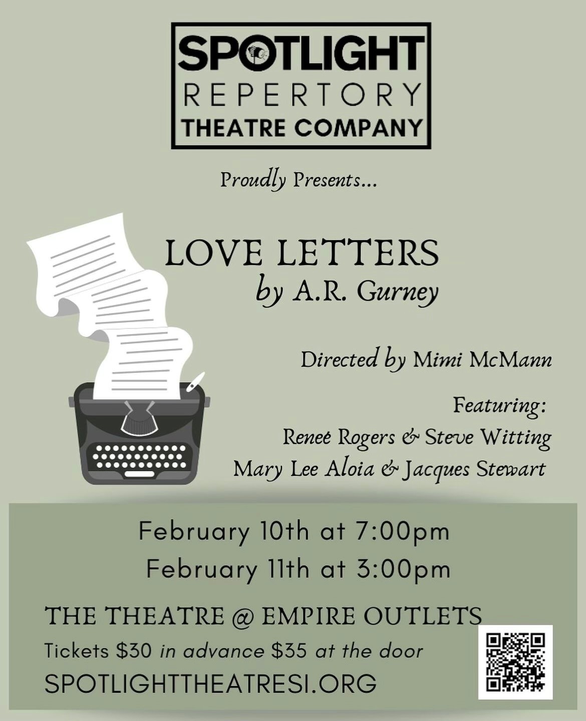 Spotlight Theatre Presents Love Letters Empire Outlets